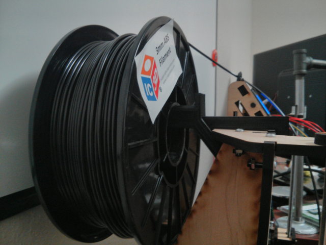 Close up showing the spool holder