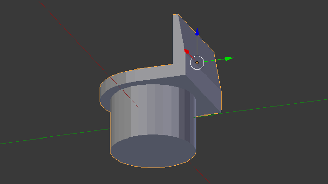 A view of the object in Blender showing the large 90-degree overhangs