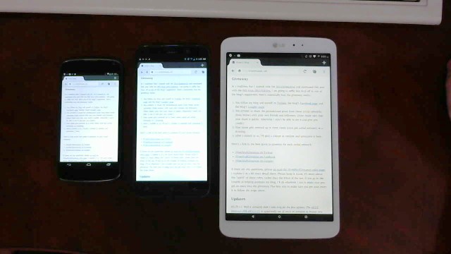 Nexus 4 vs. Blu Studio 6.0 LTE vs. LG G Tab 8.3