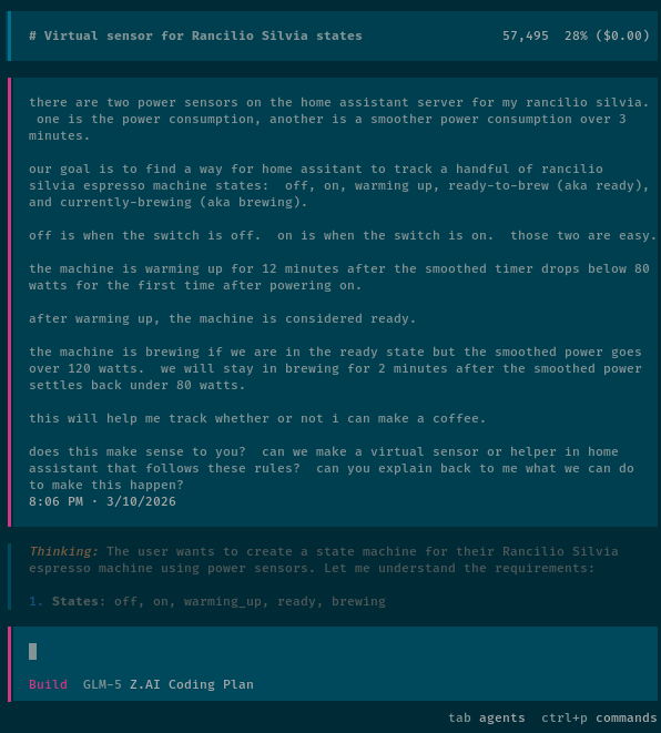 OpenCode Working On My Espresso Machine Monitoring