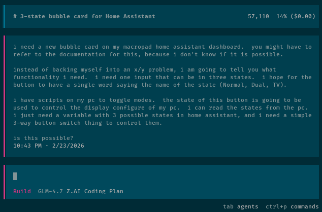 More Vibe Coding with OpenCode for Home Assistant