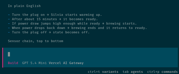 Asking the Home Assistant Vibe MCP to describe my Espresso button