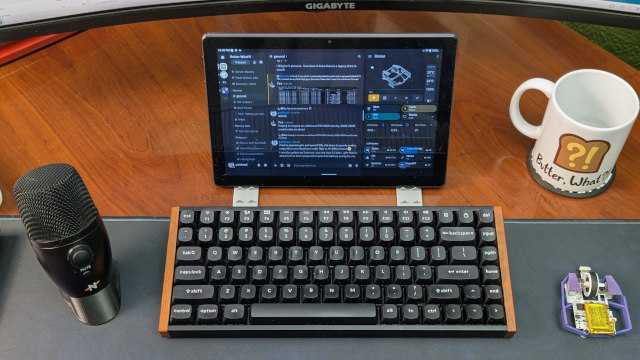 My Keychron K2 HE at my desk