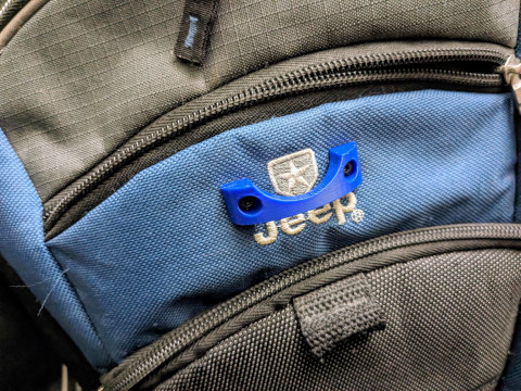 No-Sew Carabiner Hook on a backpack