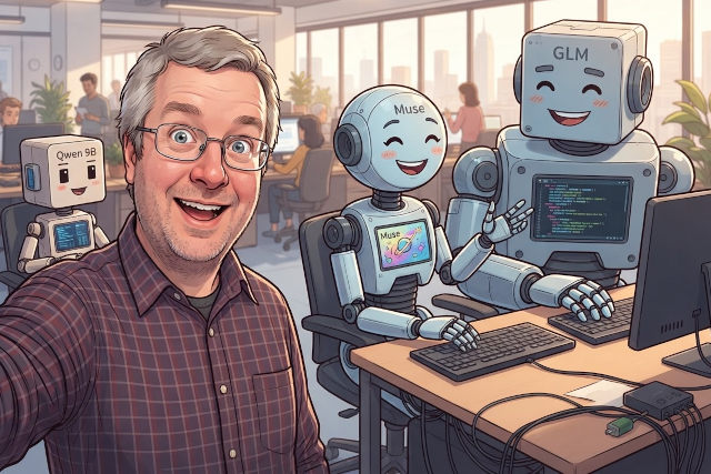 Pat and his robot friends