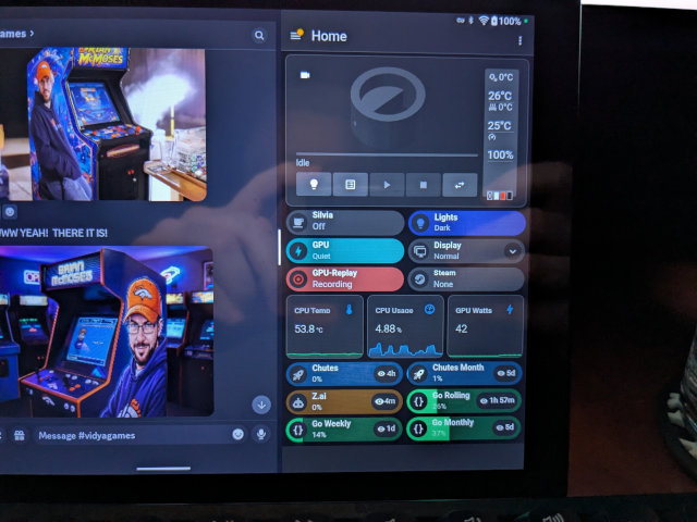 Close-up view of my macropad on the tablet