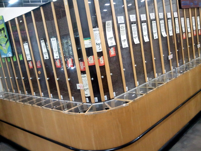 The old wall of coffee at Central Market in Plano, TX