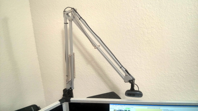 The assembled webcam arm