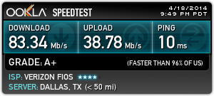 New 75/35 FiOS Speedtest