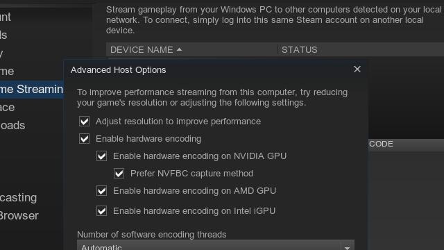 steam stream to another pc