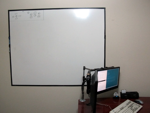 The smaller whiteboard